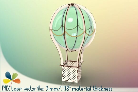 Download Hot Air Balloon Gift Box Laser Cut Files - Cut file Collection