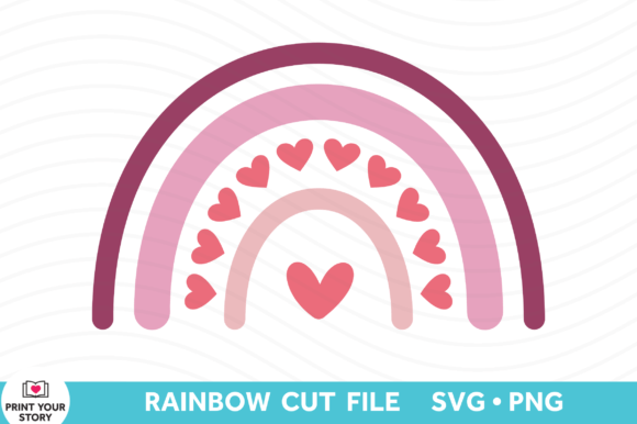 Download Valentine's Day Rainbow Cut File - SVG - Cut file Collection