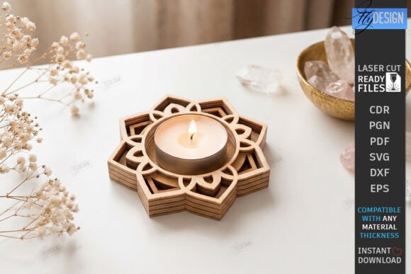 Download Lotus Flower Tealight Candle Holder CNC - Candle Collection