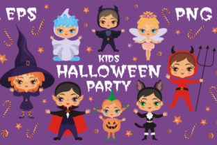 Download Kids Halloween Party Vector Illustrations - Kids halloween Collection