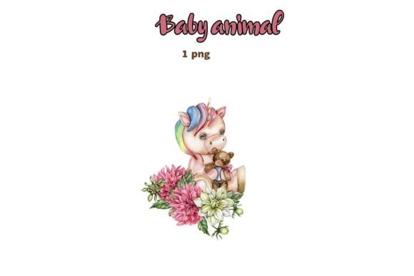 Download Baby Unicorn with Dahlia Flowers - Baby unicorn Collection