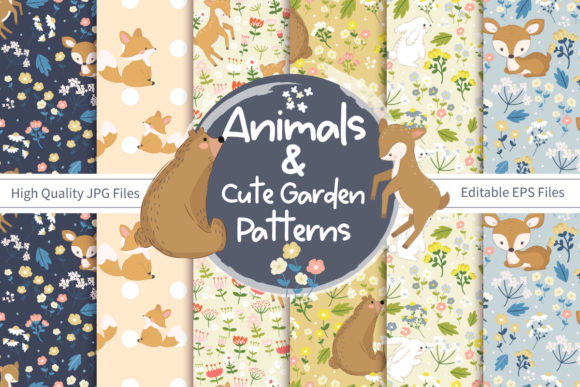 Download Cute Animals Digital Paper Set - Cute animals digital paper Collection